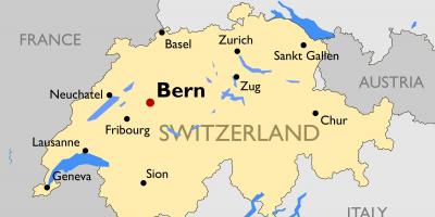 İsviçre büyük şehirler ile harita 