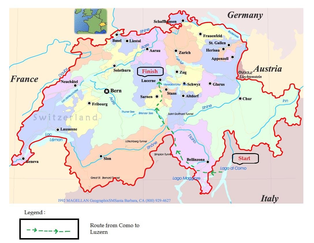 lucerne, İsviçre sokak haritası