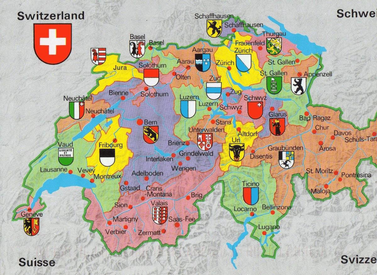 İsviçre turistik haritası 