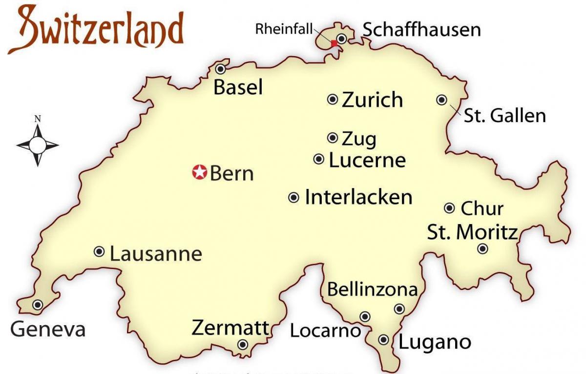 haritada Zürih İsviçre 