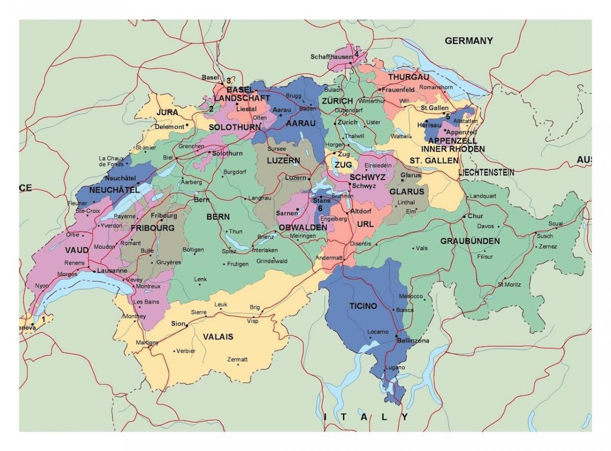 İsviçre şehirler ve kasabalar ile göster 