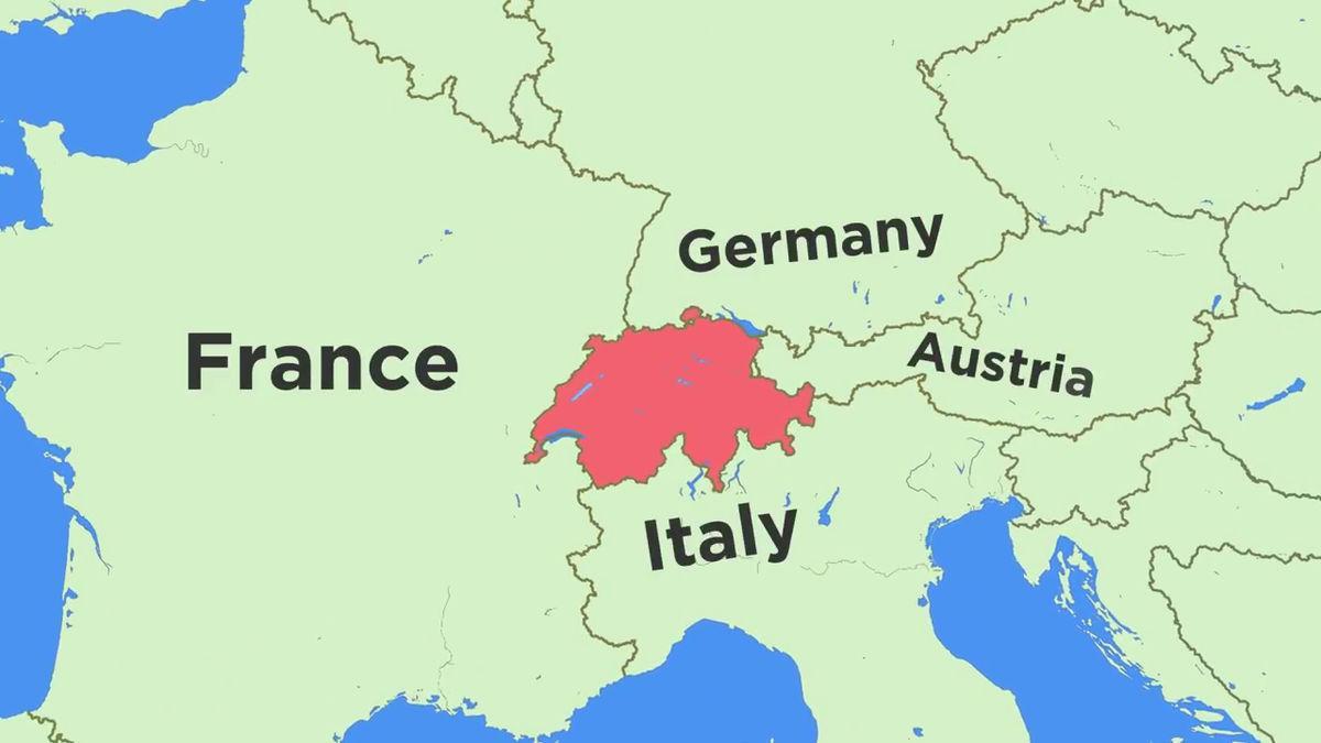 İsviçre haritası ve komşu ülkeler