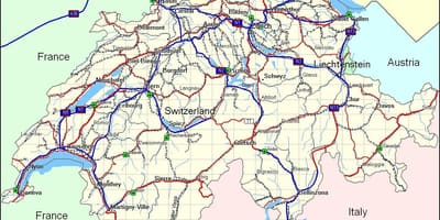 İsviçre haritası Dağları