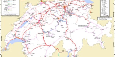 İsviçre haritada tren yolculuğu 