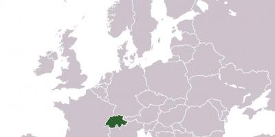Avrupa haritasında İsviçre konumu 
