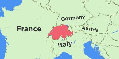 İsviçre haritası ve komşu ülkeler